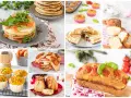 Collage di dolci e salati: pancake, muffin, focacce e torte salate, perfetti per ricette con lievito istantaneo.