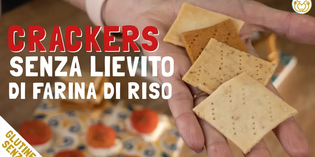 Cracker senza lievito di farina di riso, perfetti per ricette veloci e senza glutine.