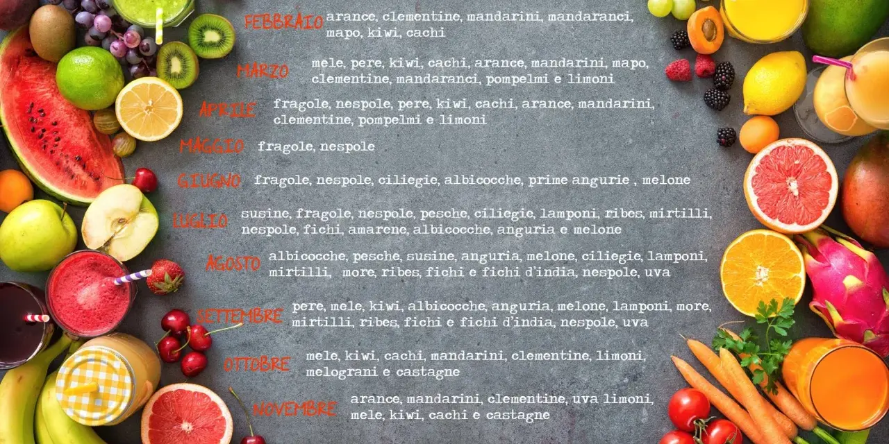 Marzo: mele, pere, kiwi, cachi, arance, mandarini, clementine, pompelmi e limoni. Un tripudio di verdure di stagione per un marzo fresco e vitaminico.