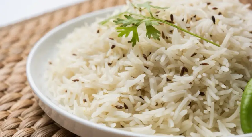 Riso basmati profumato con cumino e coriandolo, un'idea su come condire il riso basmati per un piatto aromatico.